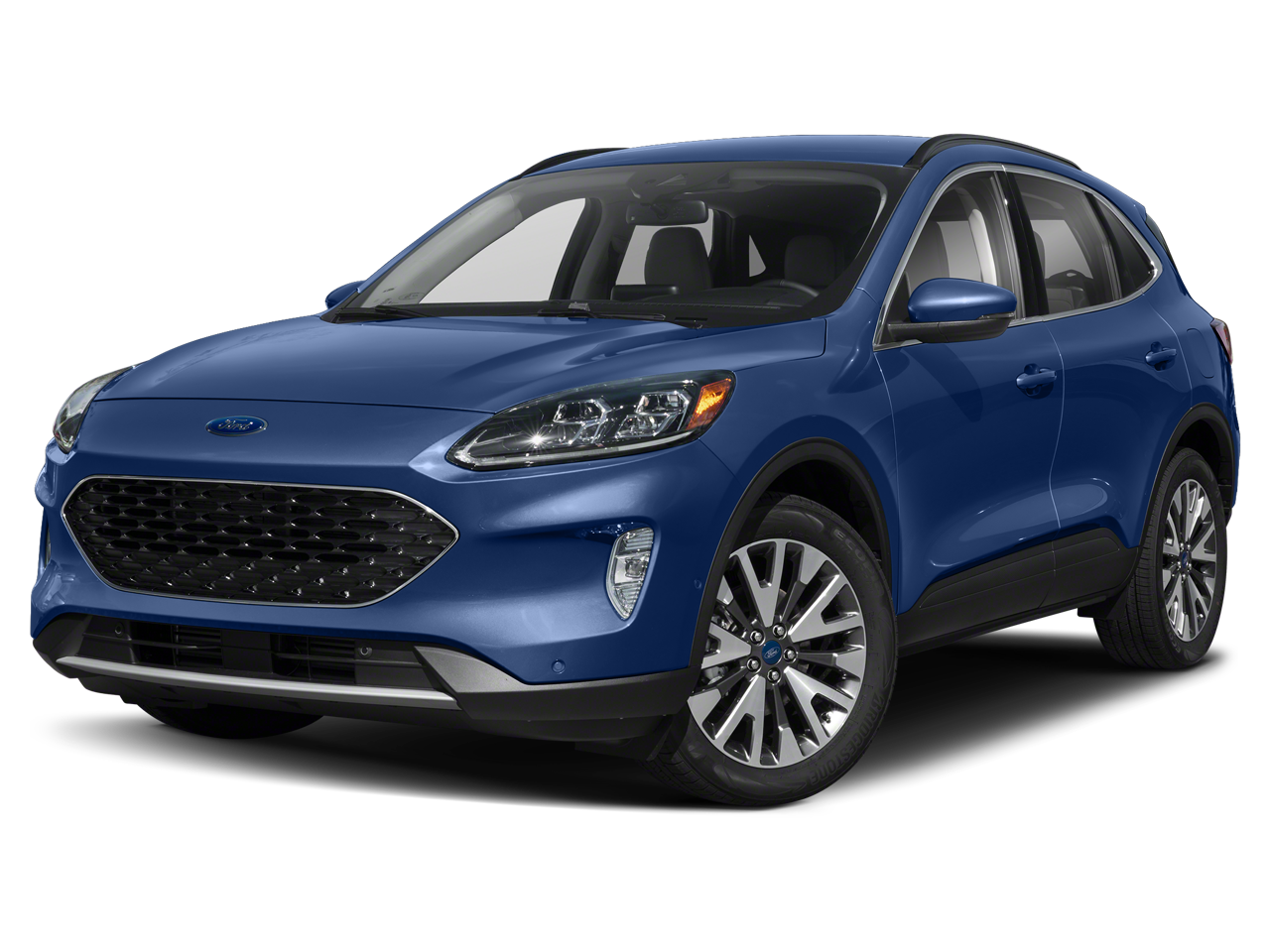 2022 Ford Escape Titanium in Stone Blue Metallic — front three-quarter view