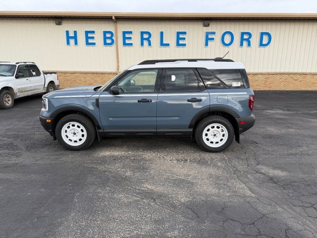 2025 Ford Bronco Sport Heritage in Azure Gray Metallic Tri-Coat — front three-quarter view